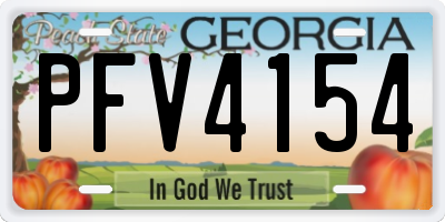 GA license plate PFV4154