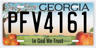 GA license plate PFV4161