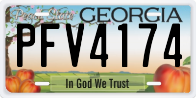 GA license plate PFV4174