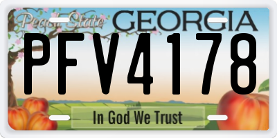 GA license plate PFV4178