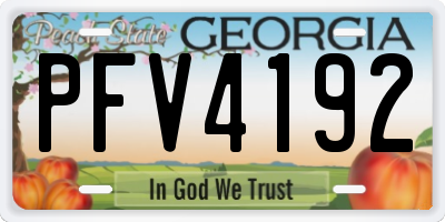 GA license plate PFV4192