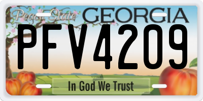 GA license plate PFV4209