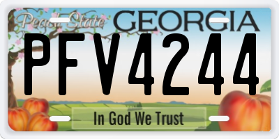 GA license plate PFV4244