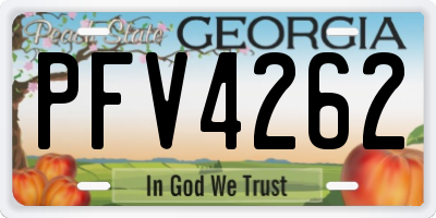 GA license plate PFV4262