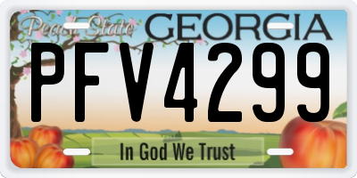 GA license plate PFV4299