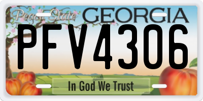 GA license plate PFV4306