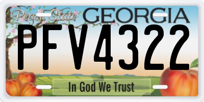 GA license plate PFV4322