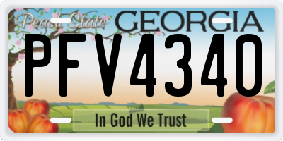 GA license plate PFV4340