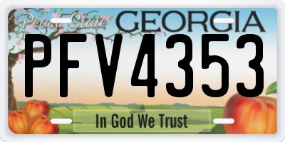 GA license plate PFV4353