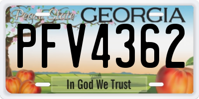 GA license plate PFV4362