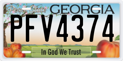 GA license plate PFV4374