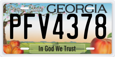 GA license plate PFV4378