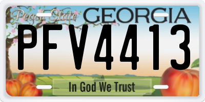 GA license plate PFV4413
