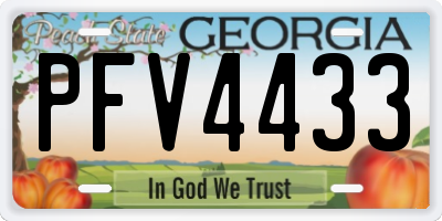 GA license plate PFV4433