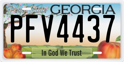 GA license plate PFV4437