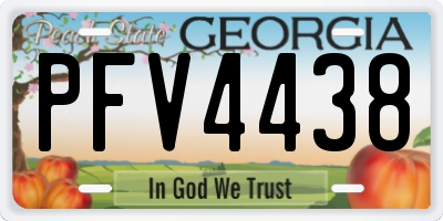 GA license plate PFV4438