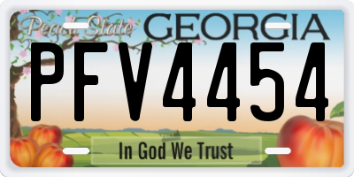 GA license plate PFV4454