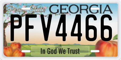 GA license plate PFV4466