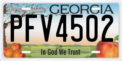 GA license plate PFV4502