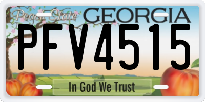 GA license plate PFV4515