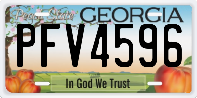 GA license plate PFV4596