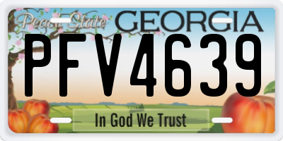 GA license plate PFV4639