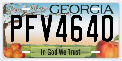GA license plate PFV4640