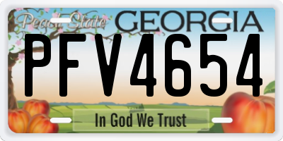 GA license plate PFV4654
