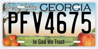GA license plate PFV4675