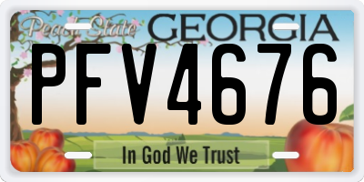 GA license plate PFV4676