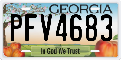 GA license plate PFV4683