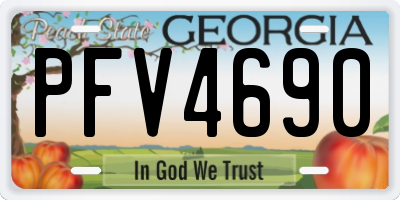GA license plate PFV4690