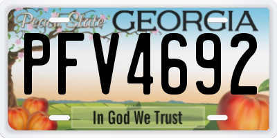 GA license plate PFV4692