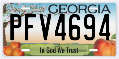 GA license plate PFV4694