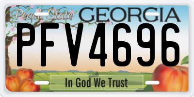 GA license plate PFV4696