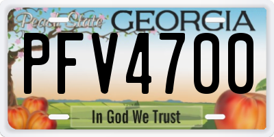 GA license plate PFV4700