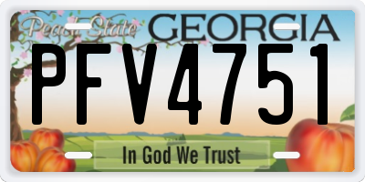 GA license plate PFV4751