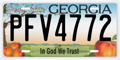 GA license plate PFV4772