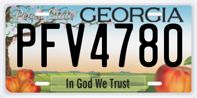 GA license plate PFV4780