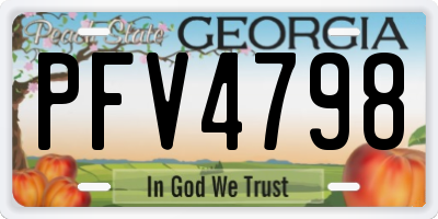 GA license plate PFV4798