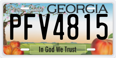 GA license plate PFV4815