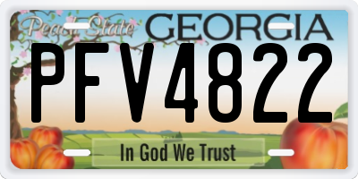 GA license plate PFV4822