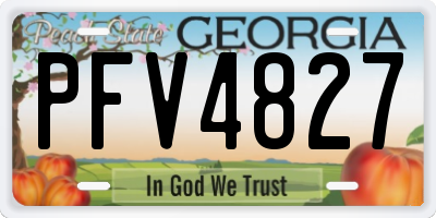 GA license plate PFV4827