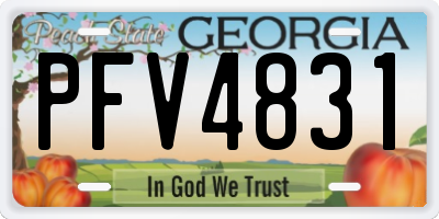 GA license plate PFV4831