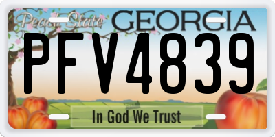 GA license plate PFV4839