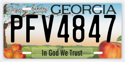 GA license plate PFV4847