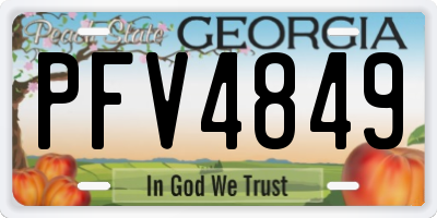 GA license plate PFV4849