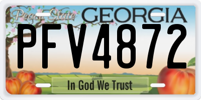 GA license plate PFV4872