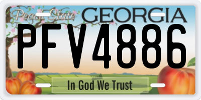 GA license plate PFV4886