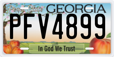 GA license plate PFV4899